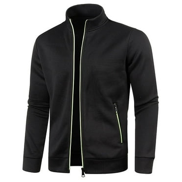 Cllios Mens Track Jackets Full Zip Up Sweatshirts Long Sleeve Stand Collar Outerwear Lightweight Fleece Cardigan Slim Fit Workout Running Athletic Active Jacket