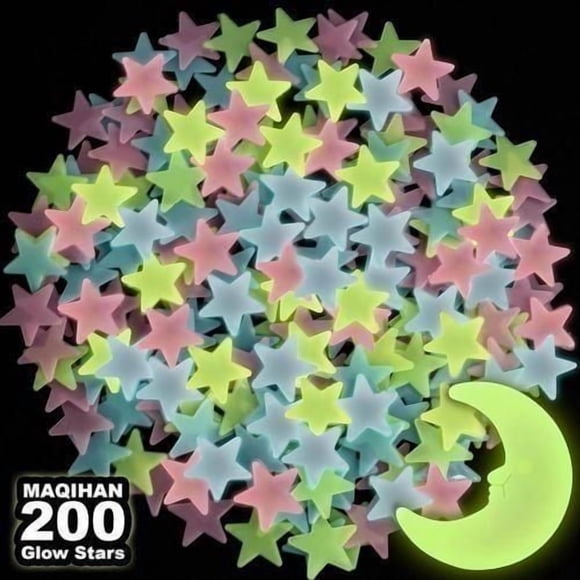 200 pegatinas de pared de estrellas multicolores