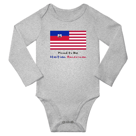 

Proud to be Haitian American Baby Long Slevve Bodysuit Outfits (Gray 3-6 Months)