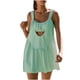 thumbnail image 1 of ICHUANYI Clearance Women's Fashion Sports Color Hollow Loose Strap Round Neck Dress Shorts Set(Green, L) ICHUANYI WER2023080706004, 1 of 7