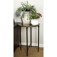 thumbnail image 3 of DecMode 18" x 26" Brown Marble Accent Table with Bronze Metal Legs, 1-Piece, 3 of 11