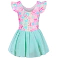 thumbnail image 6 of Lanbubble Girls Ballet Leotards Ruffle Sleeve Toddler Ballerina Dance Dress with Shiny Tutu Skirt 3-7 Years, 6 of 7