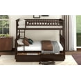 thumbnail image 2 of Newest Twin over Full Bunk Bed with Drawers, Convertible to 2 Separate Beds,Espresso Wooden Bunk Bed with Storage, Space Saving 2-in-1 Bed Frame, 2 of 17