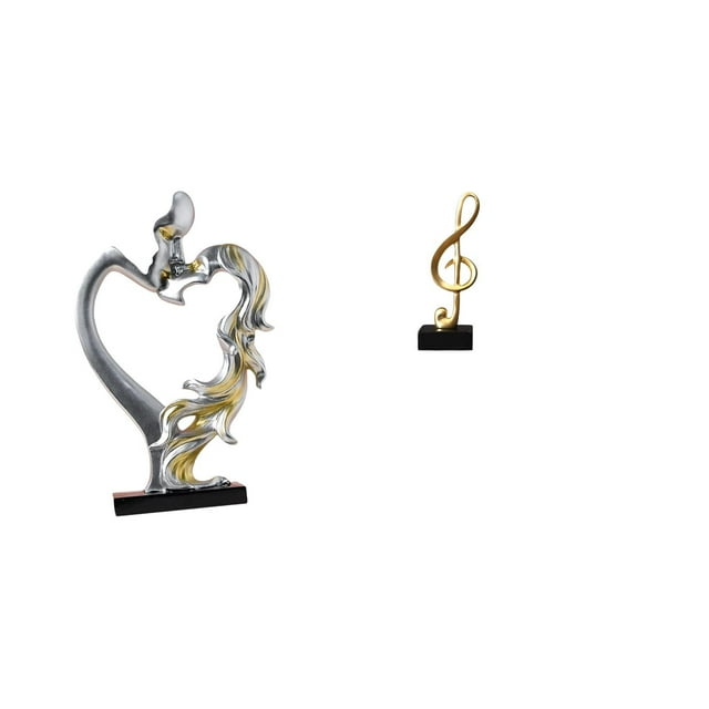 Figura De Pareja Romántica Abrazándose Con Notas Musicales, Estatua De Resina, Adorno Creativo De Escritorio Para Dormitorio, Boda, Estantería, Armario, Decoración Del Hogar, Regalo