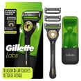 thumbnail image 2 of GilletteLabs With Exfoliating Bar Black & Gold Edition, Razor For Men, 1 Handle, 3 Blade Refills, Includes Travel Case for Convenient Storage On The Go, 2 of 16