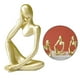 thumbnail image 1 of Abstract Thinker Sculpture Creative Resin Figurine Characters Thinking People Crafts Ornaments Sandstone Statues Home Decor Birthday Gifts Collections Derecho de oro BLESIY Figura pensador abstracto, 1 of 8