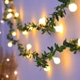 thumbnail image 2 of LED Ivy Mini Ball Fairy Lights with Leaf | Round Ball String Green Vine Garland Lights, Suitable for Bedroom, Room, Wall, Party, Wedding, Holiday and Christmas, Battery Powered (Battery Not Included), 2 of 4