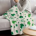 thumbnail image 5 of Throw Blanket Fleece Throw Blanket 40x50in, St. Patrick's Day Shamrock Seamless Soft Lightweight Bed Blankets Vintage Linen Fuzzy Couch Blankets for All Season, 5 of 9