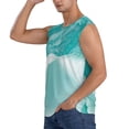 thumbnail image 3 of Picia Teal Turquoise 1 mens Cotton Tank Undershirts , Moisture-wicking Ribbed Tanks, Lightweight Cotton Tank Undershirts-3X-Large, 3 of 8