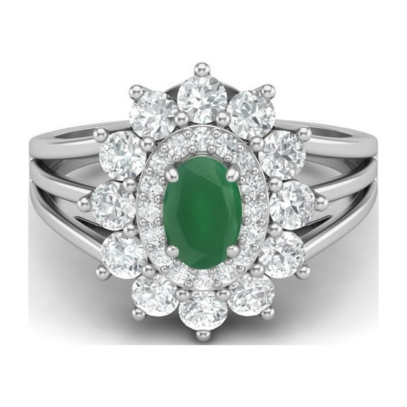 4.03 Ctw Oval Natural Green Onyx 925 Sterling Silver Solitaire Mother's Day Gift Ring
