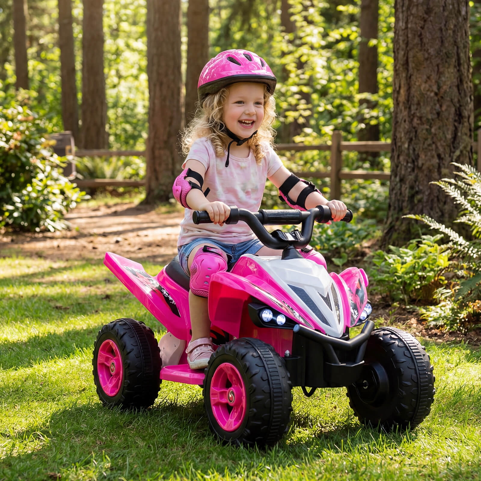 Infans 12V Quad 4 Wheeler Ride on Toy with Music, Light, USB Port, Wireless Connection