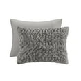 thumbnail image 3 of Madison Park Blair 3-peice Ruched Faux Fur Down Alternative Comforter Set, Full/Queen - Grey, 3 of 8
