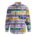 thumbnail image 6 of LNZGNM Mens Mardi Gras Carnival Shirt Lapel Mask Printed Button Up Shirts Big and Tall Long Sleeve T-Shirts Casual Carnival Tops,Light Purple 2XL, 6 of 6