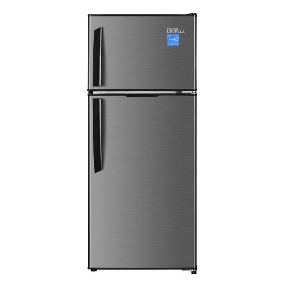 Premium Levella PRF44660300HS 4.4 cu ft Top Freezer Mini Fridge in Silver