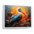 thumbnail image 2 of Designart "Geometric Coastal Elegance Orange Pelican II" Animals Floater Framed Canvas Wall Art, 2 of 7
