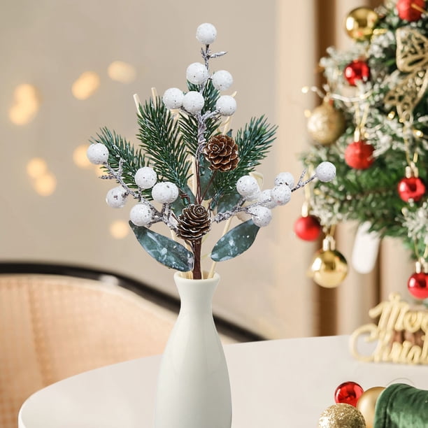 Fiudx Decoración Navideña de Ramas, Ramas de Ratán Verde, Piñas y Ramas Artificiales, Colgante de Pared Festivo, Decoración Versátil para El Hogar o Las Fiestas, Duradera y Resistente, 1 Juego