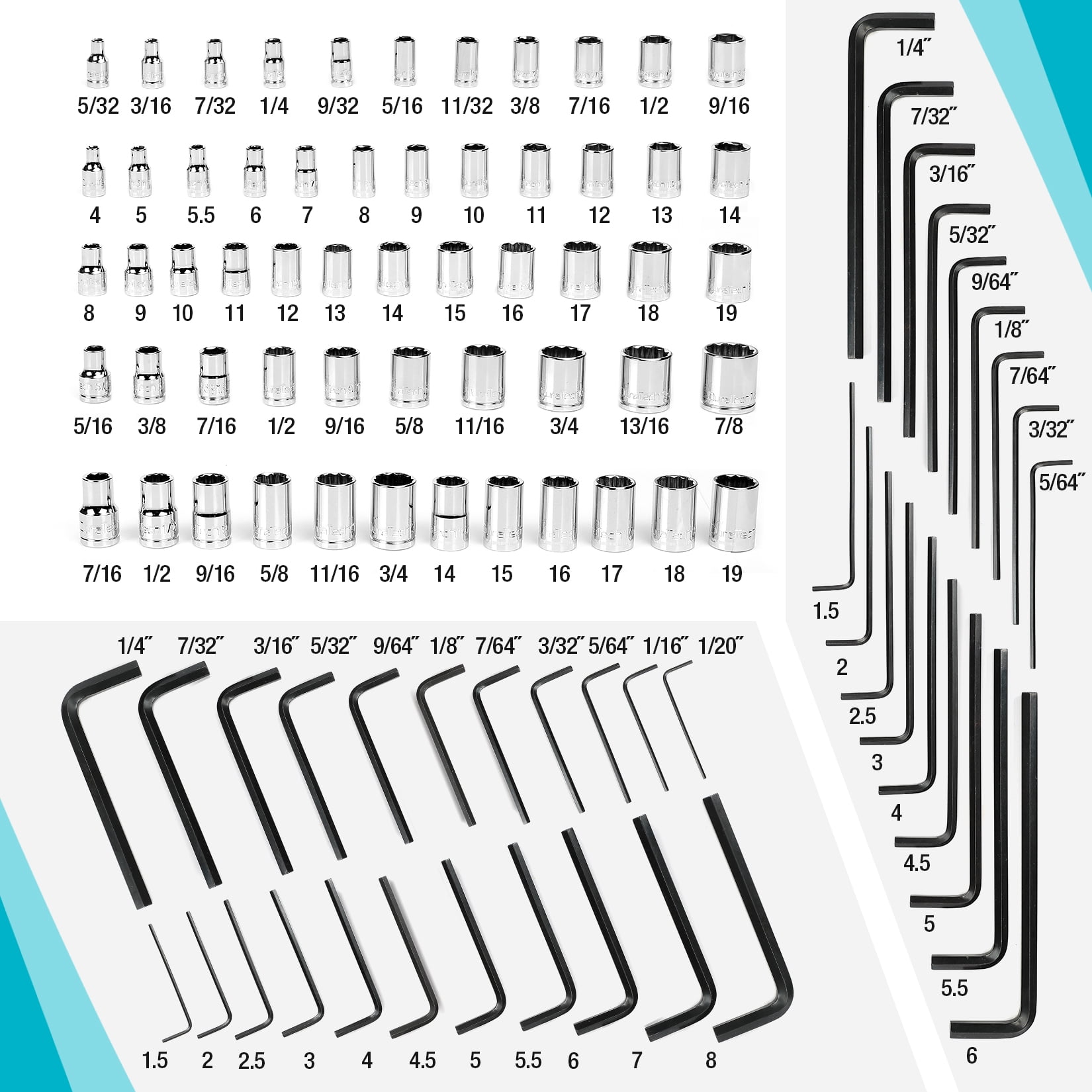 DURATECH 149-Piece Mechanics Tool Set, Include SAE/Metric