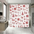 thumbnail image 3 of Winter Christmas Shower Curtains for Bathroom HoHoHo White Winter Shower Curtain Christmas Tree Snowflake Bathroom Curtain Decors Fabric Waterproof Bath Curtain 72x72 Inch, 3 of 6