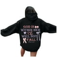 thumbnail image 1 of Womens Hoodie Fall Pullover Hoodie with Eye Catching Alphabet Design Trendy Oversized Fit Drop Shoulder Design Women's Sweaters Black L, 1 of 6