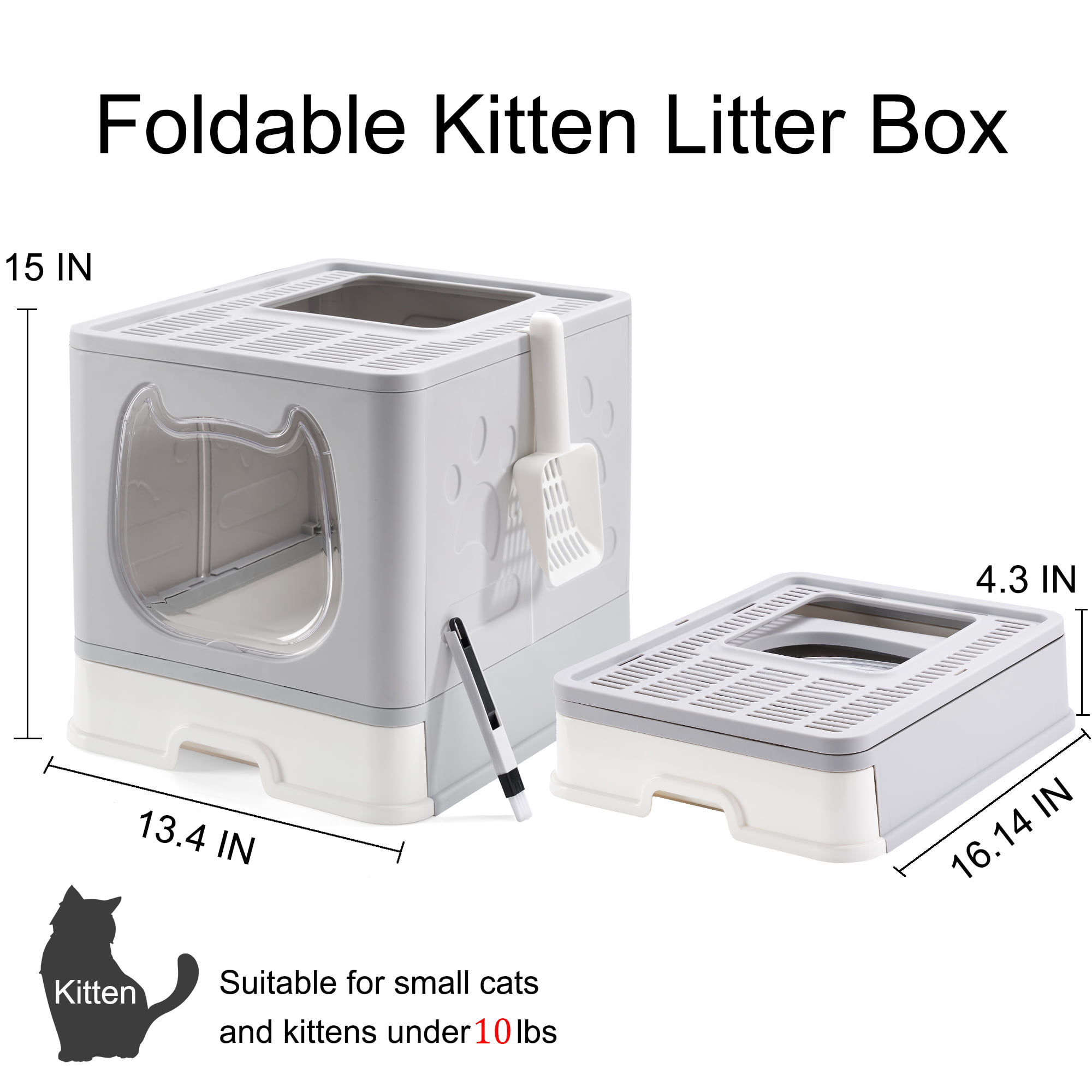 6 Pcs Kitten Litter Box, Low Entry Litter Box with Scooper, Portable Litter  Box Shallow Litter Pan Open Travel Kitten Boxes for Small Cat, Hamster