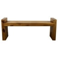 thumbnail image 4 of Strata Furniture 18x48" Traditional Wood Two Seat Block Bench in Oak, 4 of 5