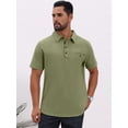 thumbnail image 4 of DARING DIVA Men's Linen Chest Pocket Short Sleeve Casual Hawaiian Shirts M Olive Green, 4 of 7