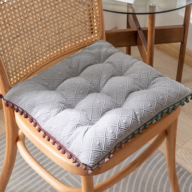 Cojín para silla, sólido, supersuave y transpirable. 1 cojín para un asiento cómodo. Fácil de transportar. Ideal para cocina, comedor, sala de estar, dormitorio. Aestivo | Gris | AESTIVO