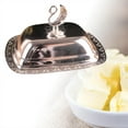 thumbnail image 4 of Abbracc European Butter Dish Box Lith Lid Serving Tray Kitchen Dinnerware Cheese Server, B-, 4 of 7