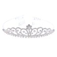 thumbnail image 2 of Compromiso Novia Rhinestone Reina Diadema Princesa Tema Cumpleaños Gloria Tiara de cristal nupcial, 2 of 9