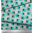 thumbnail image 2 of Soimoi Green polyester Crepe Fabric Monitor & Bossy Girl Printed Fabric 1 Yard 42 Inch Wide, 2 of 3