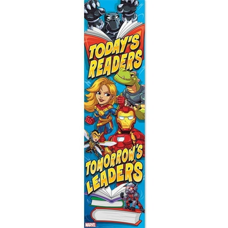 JAM Paper Marvel Avengers Leaders Vertical Banner Classroom Decoration, 12 x 45, 1/Pack
