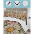 thumbnail image 3 of Twin Quilt Bedding Set, Vintage Daisy Floral Reversible Summer Quilt 3 Pieces, Spring Flowers Botanical Leaves Rustic Lightweight Bedspreads Coverlets with 2 Pillow Shams for All Seasons, 3 of 5