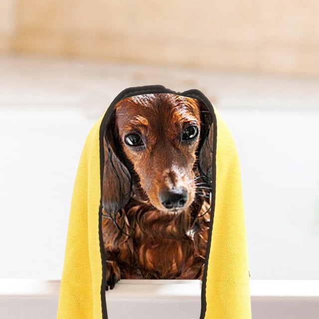 STRANDCHIC Soft Microfiber Pet Bath Towel Quick Dry Thickened Dog Towel Comfortable Yellow
