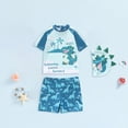 thumbnail image 2 of Linfrsh Swim Suit for Boys Toddler Boys 3-Pieces Swimsuit Sets Bathing Suit Rash Guards Sunsuit Swimwear with Hat(Sky Blue,3-4 Years), 2 of 8