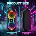 thumbnail image 3 of ABigDay Large Bluetooth Speaker 60W Peak, 85dB Big Party Speaker with Portable Handle, FM Radio, LED Light, TWS, Lightweight Wireless loud Speaker for Outdoor Patio, 3 of 14