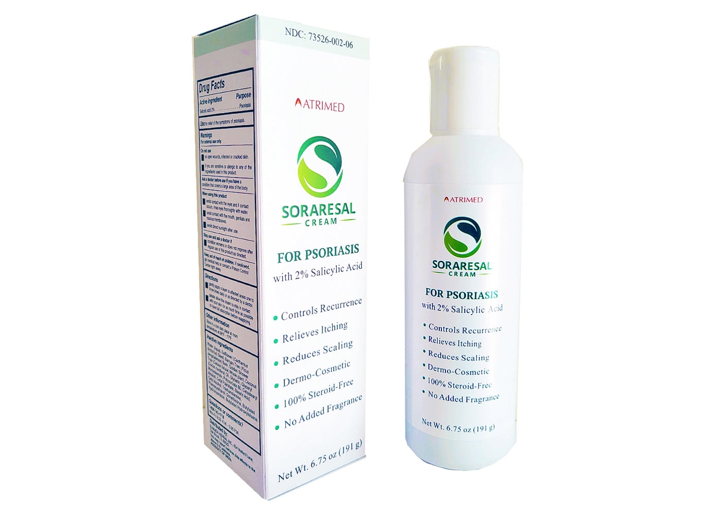 Soraresal Cream for Psoriasis Treatment with Salicylic Acid, 6.75 oz