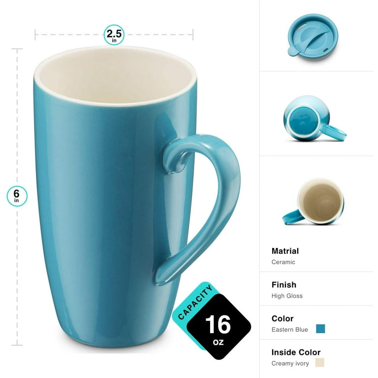 MITBAK 6-Pack Ceramic Coffee Mug Set with Lids (16-Ounce) | Large Colored  Insulated Tumbler Mugs Set…See more MITBAK 6-Pack Ceramic Coffee Mug Set
