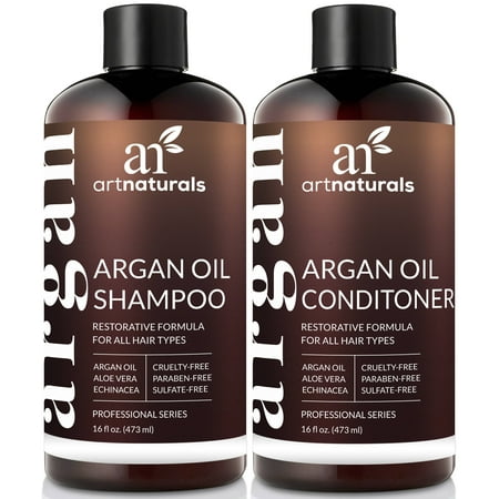 Argan Oil Shampoo & Conditioner (16oz) Natural Restorative Formula Sulfate