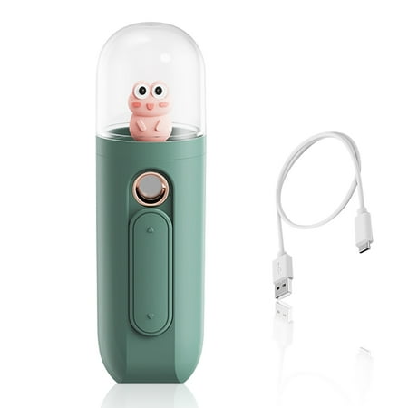 

Face Water Mist Sprayer Portable Handheld Facial Steamer 35ml Automatic Hydrating Atomizer Green 603