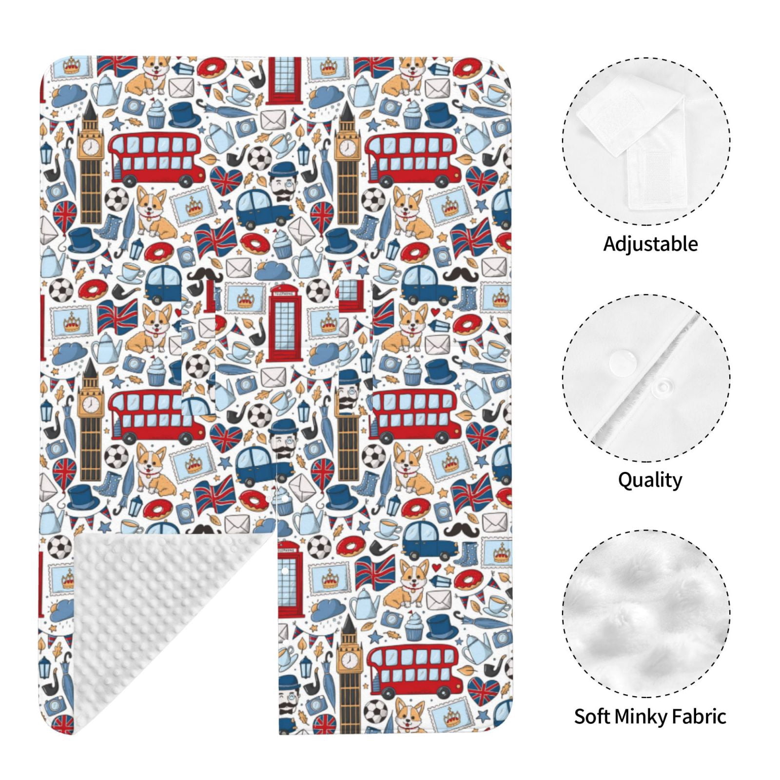 Naloa London Symbols1 Baby Car Seat Cover, Breathable Baby Carrier Cover, Multiuse Baby Carrier Cover & Nursing Breastfeeding Cover