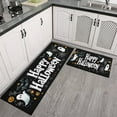 thumbnail image 3 of Halloween Kitchen Rug Set Of 2 Absobent Kitchen Mats for Floor,Horror Pumpkin Bat Ghost Happy Halloween Kitchen Rugs and Mats for Bathroom,Room Bath (47x17+30x17 Inches), 3 of 7