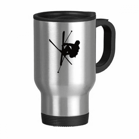 

Skateboarding Black Sport Outline Travel Mug Flip Lid Stainless Steel Cup Car Tumbler Thermos