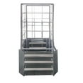 thumbnail image 1 of Grapevine Galvanized Steel Raised Garden Bed, Square, with Trellis, Silver, 1 of 9
