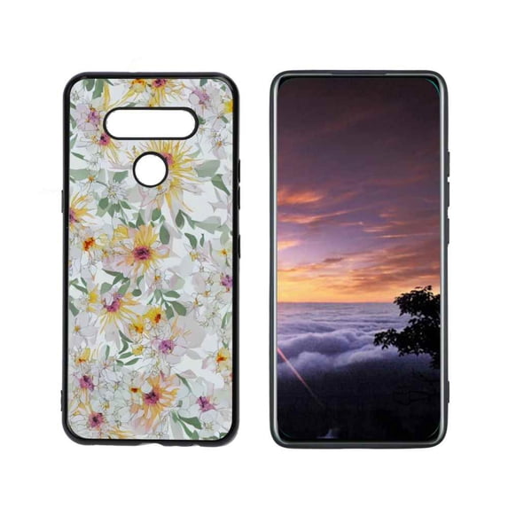Compatible with LG K51 Phone Case, Flowers-19 Case Men Women, Flexible Silicone Shockproof Case for LG K51