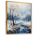 thumbnail image 2 of Designart "Snow Tree Winters Beauty Pointillism II" Landscape & Nature Floater Framed Wall Art Print, 2 of 7