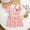 Pink, variant on Girls Casual Tee Dress for Toddlers with Short Sleeves and Plisse A-Line Design Lightweight Summer Party Outfit for Everyday Cute Cartoon Print Dress