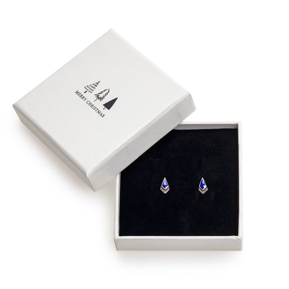 Ag Sterling Sterling Silver Lapis Geometric Stud Earrings for Women, In Holiday Gift Box
