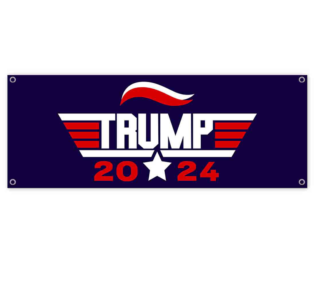 Non-Fabric Heavy-Duty Vinyl Single-Sided with Metal Grommets Trump 2024 13 oz Banner 