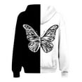 thumbnail image 4 of Usmixi 2025 Sweatshirt Coat for Women Winter Womens Coat Vintage Butterfly Graphics Zip up Drawstring Hooded Sweatshirt Jacket Plus Size Lightweight Fall Hoodies Outwear with Pocket, 4 of 6