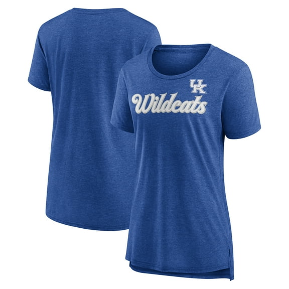 Women's Royal Kentucky Wildcats Past Script Tri-Blend T-Shirt